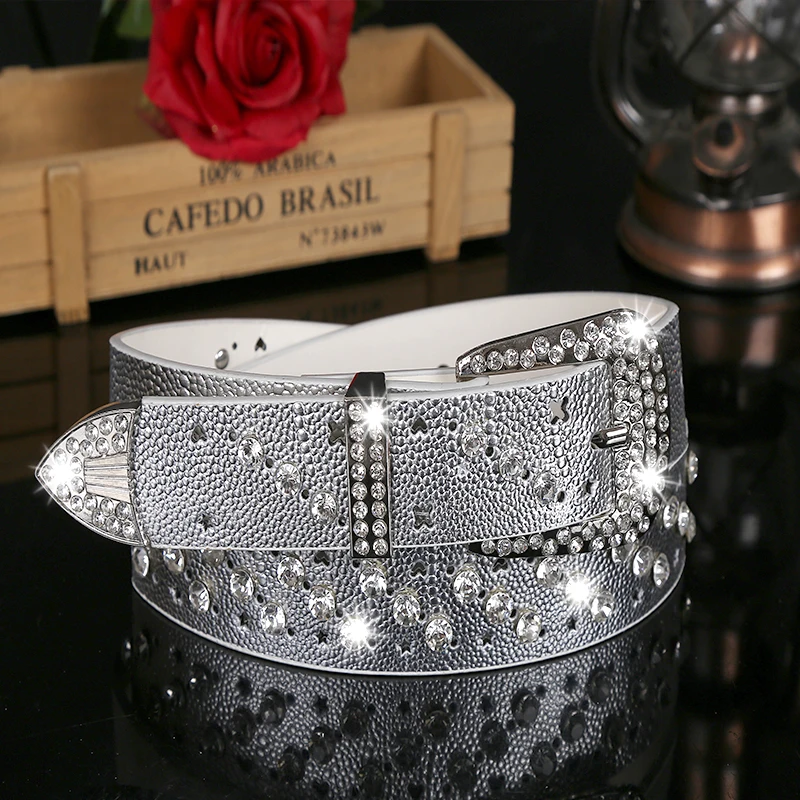 

women PU waist Bling belt casual apparel accessories white black gray Silver pink gold blue leopard brown yellow red orange