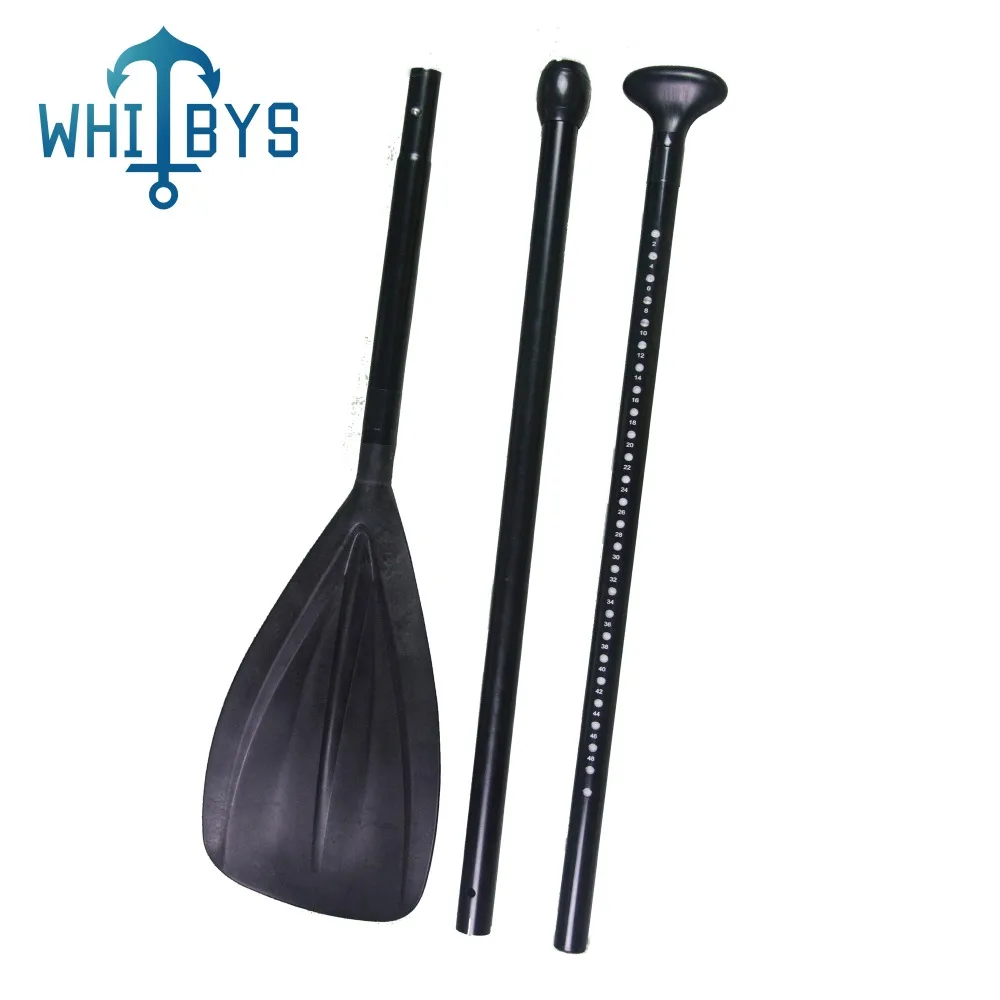 

Durable 3 Piece Surfing Sup Paddle With Paddle Bag Adjustable Alloy Shaft & Nylon Blade Black