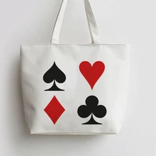 Для покерных карт холщовые тоут сумки сумка для покупок с персонажем из мультфильма шоппер продуктовый мешок GA681