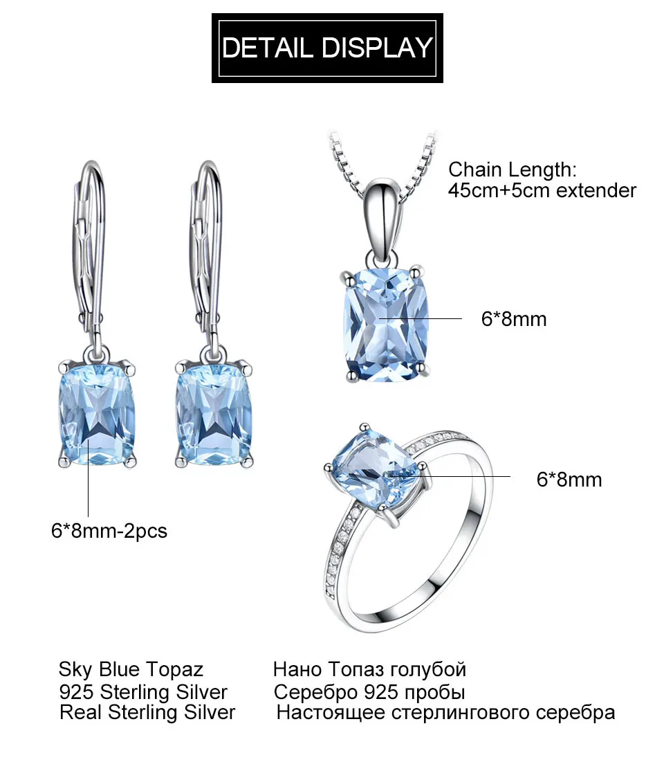 UMCHO Sky blue topaz silver sterling jewelry sets for women EUJ054B-1-pc (11)