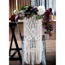 Макраме ручной работы хлопок кисточки ленты для стульев чехол на стул гобелен для свадебного украшения домашний текстиль богемный