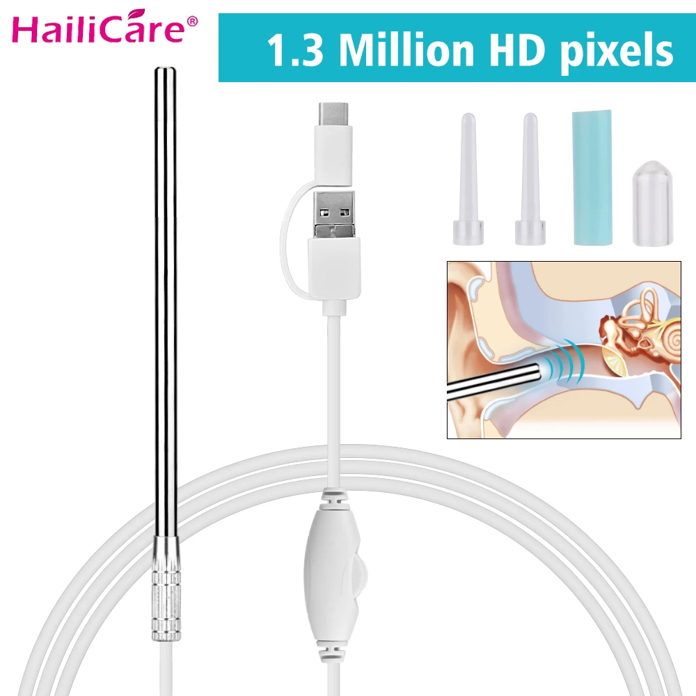 

5.5mm 1.3MP Ear Camera Ear Cleaning 720P HD Visual Endoscope Camera For Android Windows USB Endoscope Ear Care Wax Remover