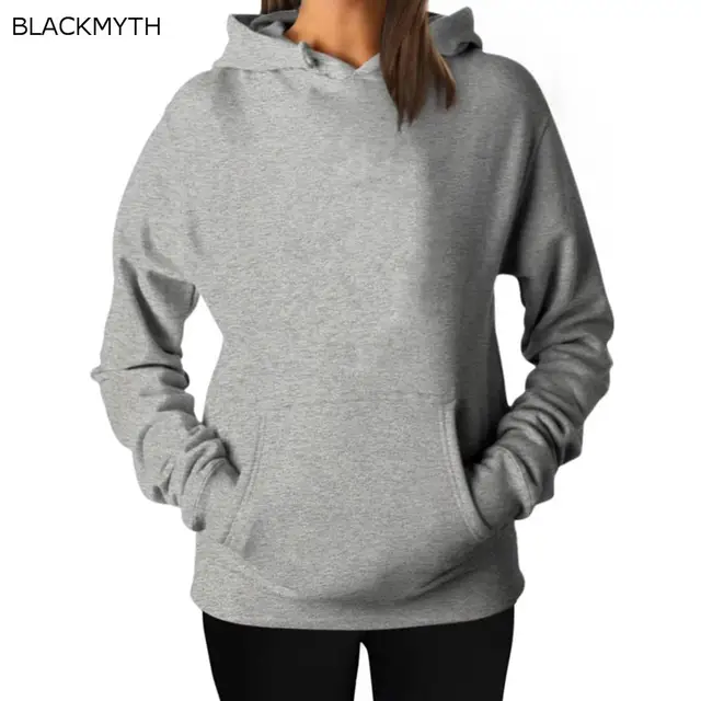 BLACKMYTH Fashion Black Hoody Crewneck Blank Hoodies Sweatshirt Women's ...