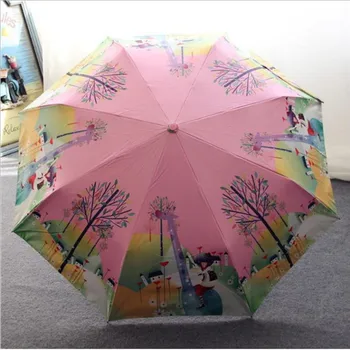

PALONY Navy Blue Stripe New Automatic Three-Fold Umbrella Small and Clean Design Skeleton is Stronger