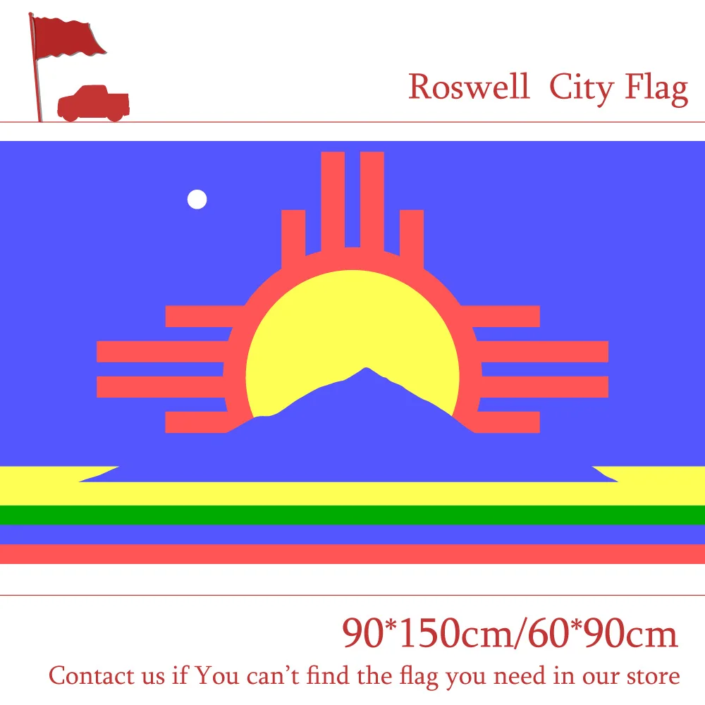 

Free shipping 3x5ft Roswell City Flag Of New Mexico State 90*150cm 60*90cm Flag Custom 100d Polyester Banners