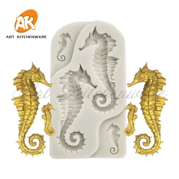 

Hippocampus Mold Fondant Molds Fondant Cake Tools Silicone Sugarcraft Mold Bakeware Cupcake Tool Chocolate Molds