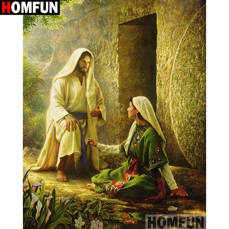 HOMFUN Full Square/Round Drill 5D DIY Diamond Painting &quotReligious figure&quot Embroidery Cross Stitch Home Decor Gift A09131 | Дом и сад