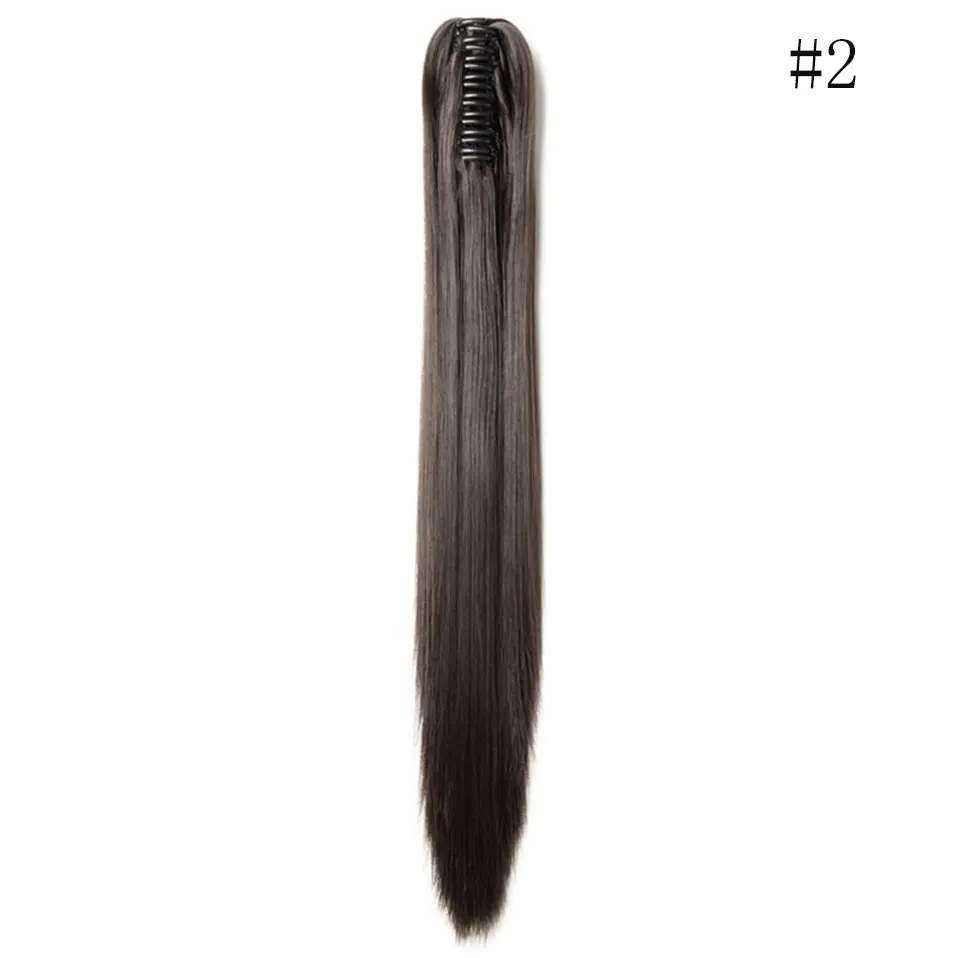 SNOILITE Синтетический Коготь на конском хвосте наращивание волос поддельные конский хвост шиньон для женщин черный коричневый хвост волосы для наращивания волос - Цвет: dark brown