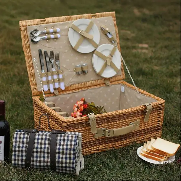 Aliexpress.com: Comprar Antiguo Mimbre Cesta De Picnic con Tapete de