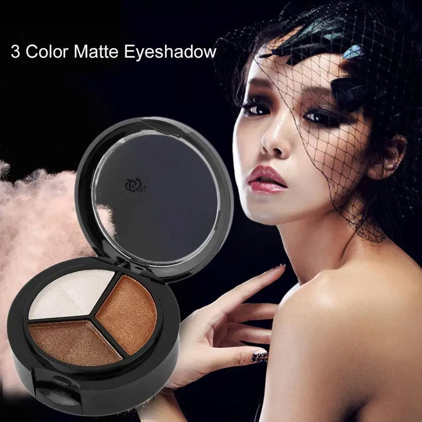 

Makeup Eye Shadow Cosmetic Set 3 Color Matte Eyeshadow Makeup Palette with Brush and Mirror Mu Eye Shadow Palette