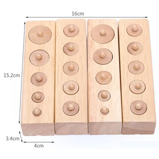 Монтессори Высококачественная деревянная игрушка для обучения бука деревянные игрушки цилиндрическая розетка математический обучающий пазл игрушка