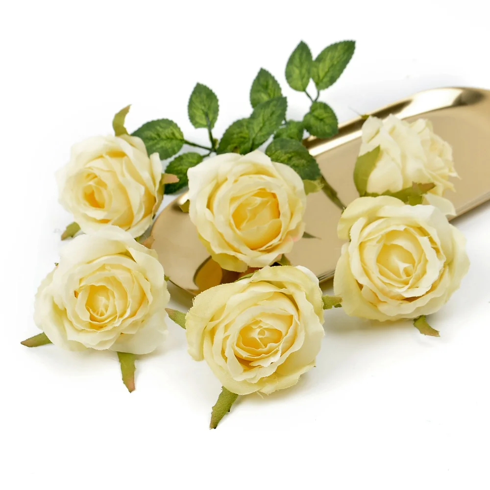 5 шт. искусственный цветок 6 см Шелковая Роза голова для свадьбы украшения для дома на Рождество DIY отделка для обуви и шляп аксессуары цветок