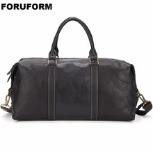 Мужская Дорожная сумка из натуральной кожи, сумка для багажа, мужская кожаная дорожная сумка, сумка через плечо для выходных, мужская сумка-тоут черного цвета, LI-2302