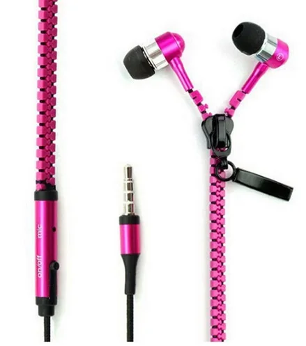 

Universal 3.5mm Jack Headset Wried Zipper Earphone with Mic Bass Sound In-Ear Music Earphone for Xiaomi Mobile Phone MP3