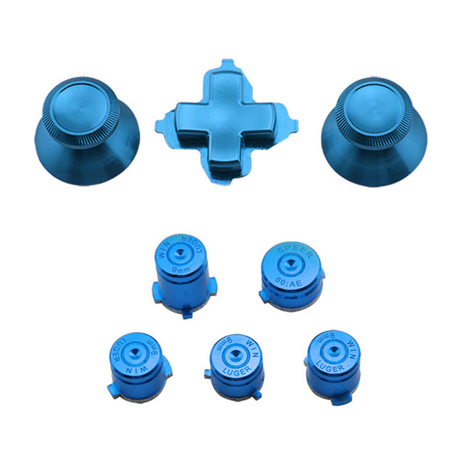 Metal Thumbstick Joystick Analog Cap Bullet ABXY Guide Button D-Pad Dpad Buttons for Xbox one Controller Replacement