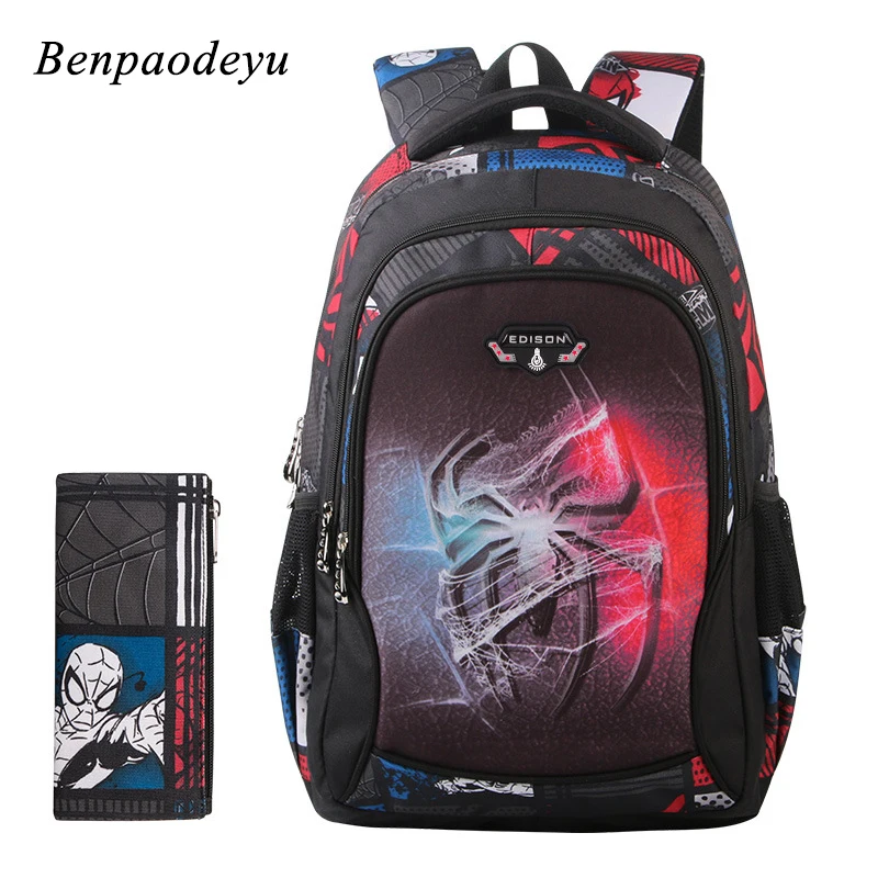 

2019 New Children School Bags for Teenagers Boys Girls Big Capacity School Backpack Waterproof Kids Book Bag Spiderman Backpacks