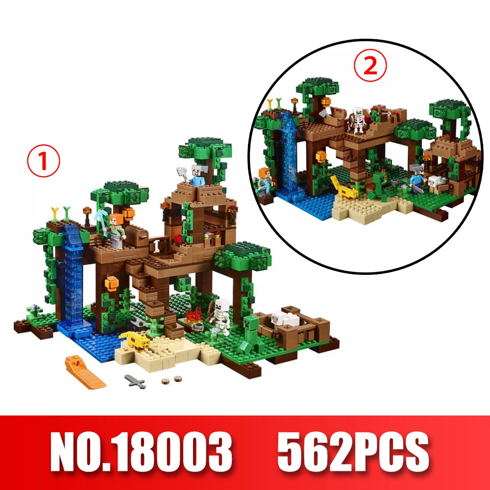 

LEPIN 18003 Series The Jungle Tree House Model Building Blocks 718Pcs Compatible legoing Minecrafted Series 21125 DIY Toys