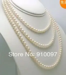 

free shipping >>>Genuine white freshwater pearl necklace long 60