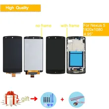 4.95" ORIGINAL Display for LG Nexus 5 LCD Touch Screen with Frame Replacement For LG Google Nexus 5 LCD Display D820 D821