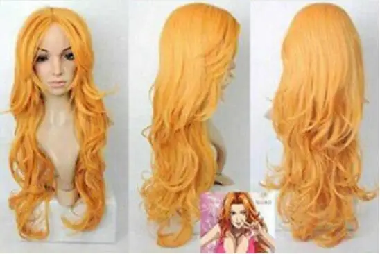 

Wig Bleach Matsumoto Rangiku COS wig New sexy Long Orange Cosplay Party Curly Wigs Free Shipping