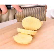 Картофеля волнистыми краями резак чип тесто растительное Ножи Нержавеющая сталь Chopper French Fries чайник гаджеты Кухня Интимные аксессуары