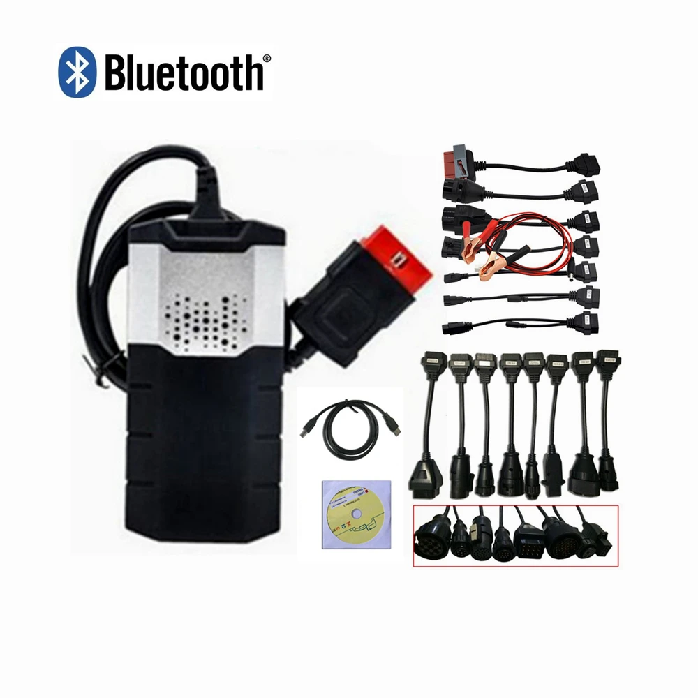 

DHL free ship !VD ds150e cdp 2016.0 Software with bluetooth obd obd2 diagnostic tool for delphi +8pc car cables+8pc truck cables