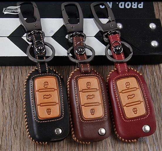 

Gift Genuine Leather Key Cover Holder Bag For VW Tiguan Polo Passat Golf6 MK4 6 Jetta CC Touareg R30 Touran Interior Accessories