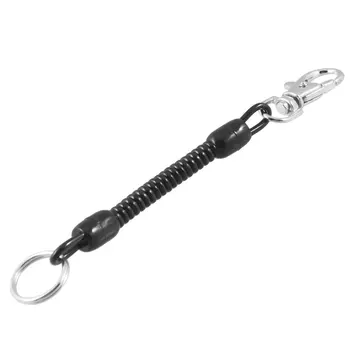 

Lobster Clasp Hook Black Spring Stretchy Coil Keyring Keychain Strap Rope Cord Swivel Lobster Clasp Clips Key Hooks Wholesales
