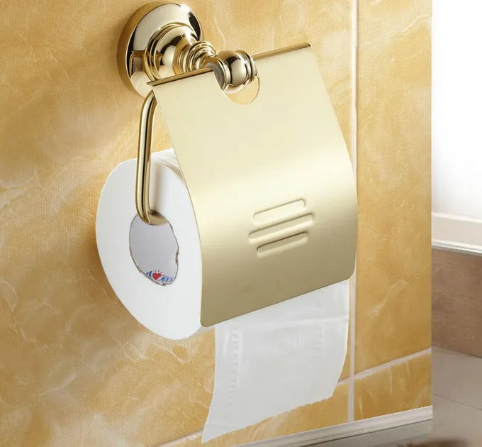 Роскошный золотой Латунный настенный Ванная комната держатель для туалетной бумаги Cba105