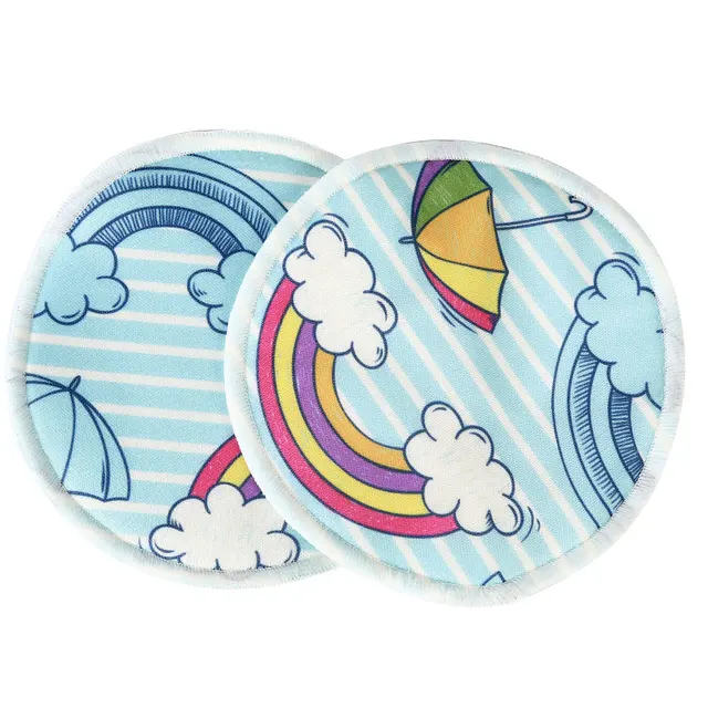 [simfamily]10PCS Bamboo Inner Nursing Pads Reusable Breast Pads Waterproof Printed Breast Absorbent Nursing Feeding Pad