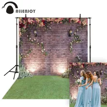Allenjoy photo backdrops wedding brick flower grass fantasy backdrop original design props custom