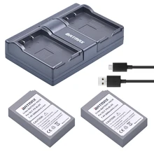 2000 мАч 2 шт. BLS-5 BLS5 BLS50 Батарея+ Dual USB Зарядное устройство для Olympus PEN E-PL2, E-PL5, e-PL6, E-PL7, E-PM2, E-M10, E-M10 II, Stylus1