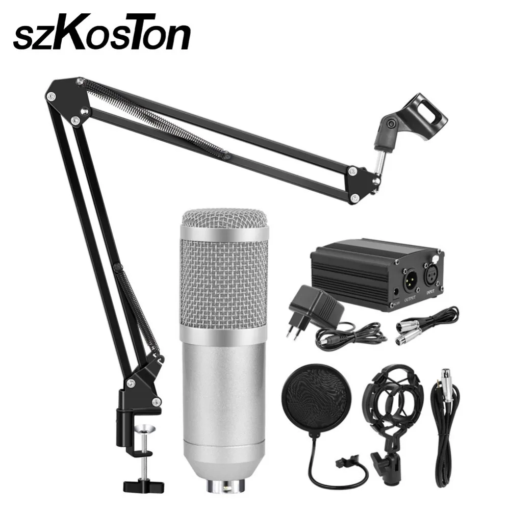 

BM-800 Condenser Microphone Professional Studio Microphone for Karaoke Microphon Stand for Computer Studio Vocal Rrecording