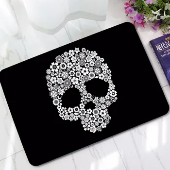 

CAMMITEVER 40*60cm Skull Bath Mats Anti-Slip Rugs Coral Fleece Water Carpet For Bathroom Bedroom Doormat