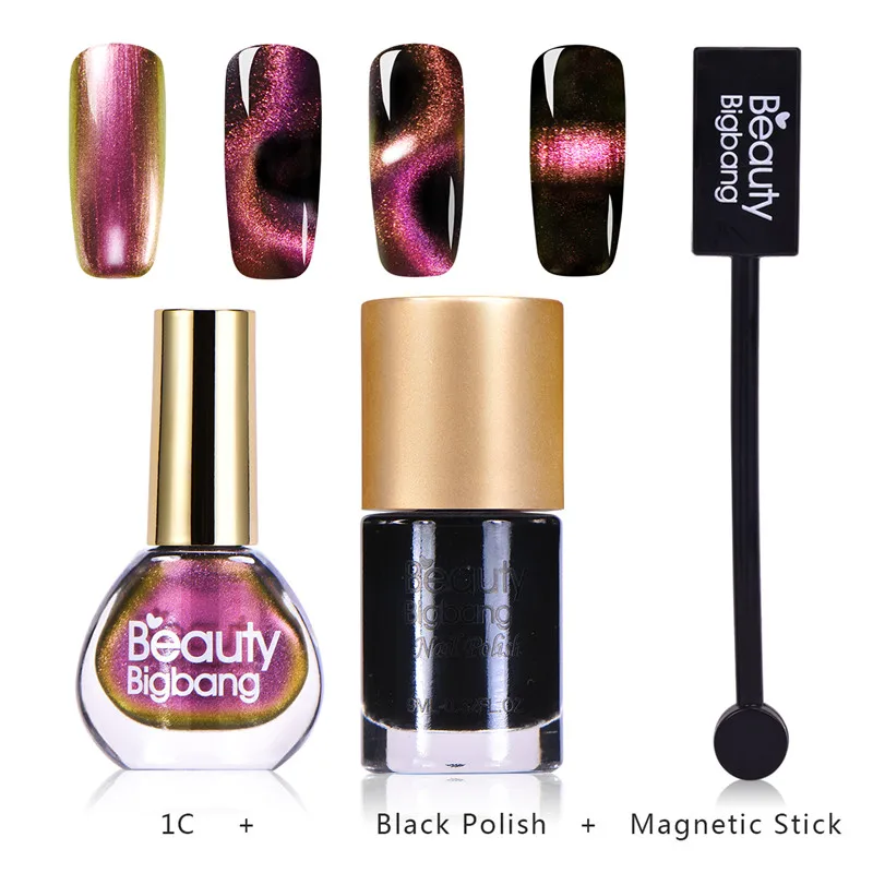 

BeautyBigBang 3D Magnetic Cat Eye Nail Polish Black Polish Stick Aurora Series Glitter Varnish Magnet Nail Art Lacquer