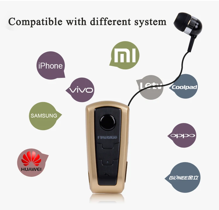 Fineblue F910 bluetooth earphone wireless Earbud calling Vibrating voice promptes for smart phone clip drop shipping