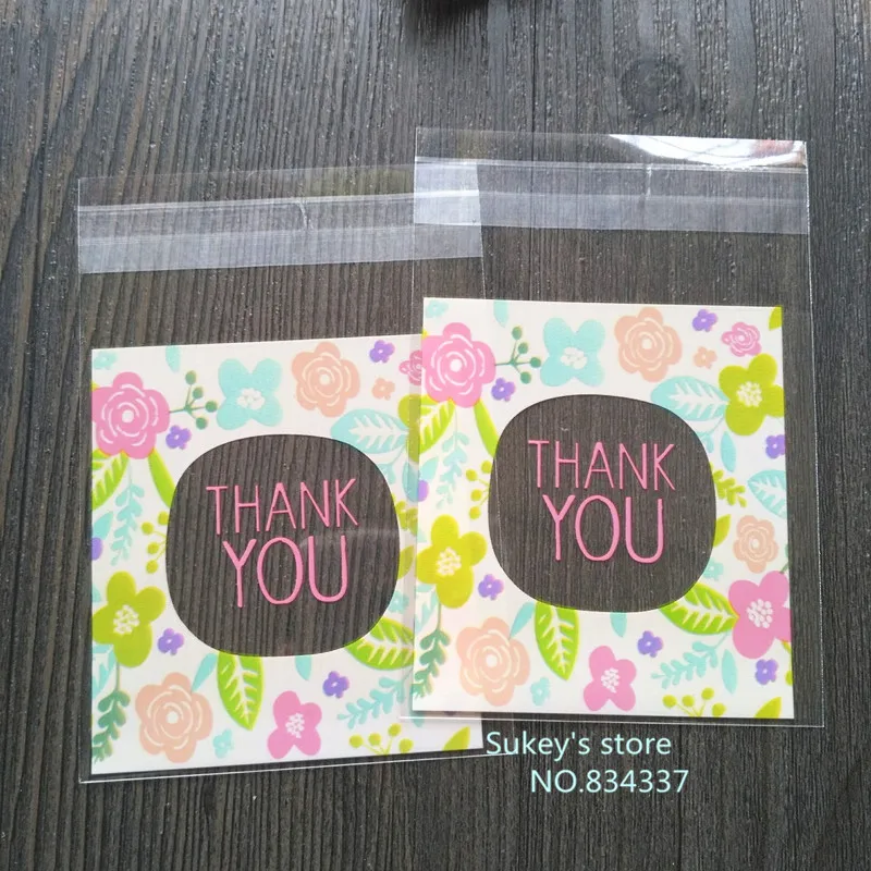 Пакеты для печенья с цветочным узором Thank you 7 х7 см 100 шт./лот|bag wedding|bag wedding candybag pattern