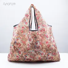 Новая женская складная сумка для покупок, эко многоразовая сумка для покупок с короткими ручками, мультяшная Цветочная фруктовая овощная продуктовая сумка