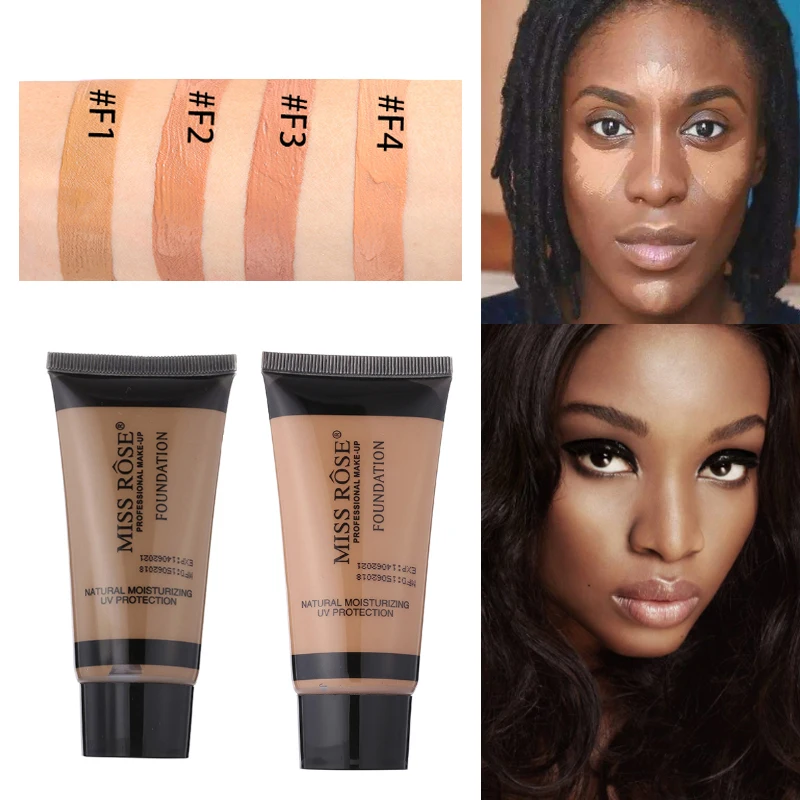 

2019 Miss Rose moisturizing liquid foundation for black skin waterproof long lasting natural base concealer foundation MS153