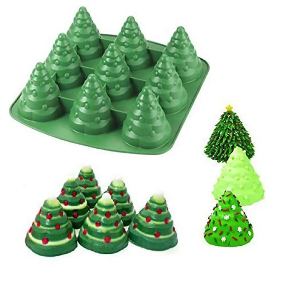 1 Pc 3D Forms Silicone Sugarcaft Christmas Tree Cake Silicone Mold