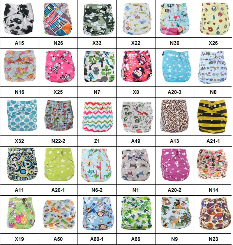 

PORORO New Coming 30 colors animal printed all in one size baby cloth diaper, reusable baby nappy 10sets/lot free shipping