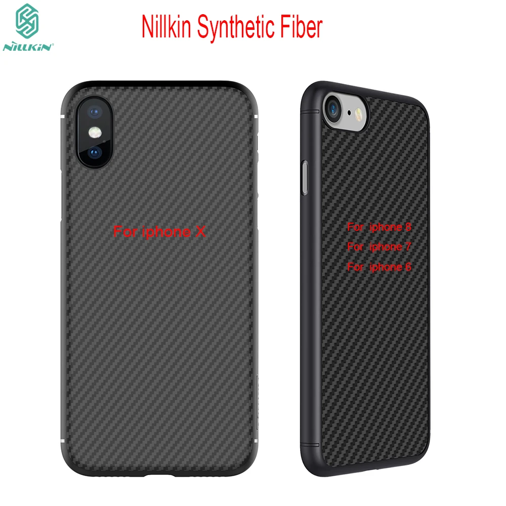 

Nillkin synthetic fiber Cell phone case for apple phone X iphone 8/7/6 6Plus 6s 6s 7 Plus Hard Carbon PP Plastic Back Cover Case