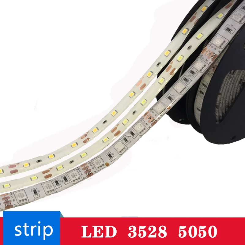 Светодиодная лента 3528 5050 DC12V 60 светодиодов/м гибкий светодиодный светильник RGB