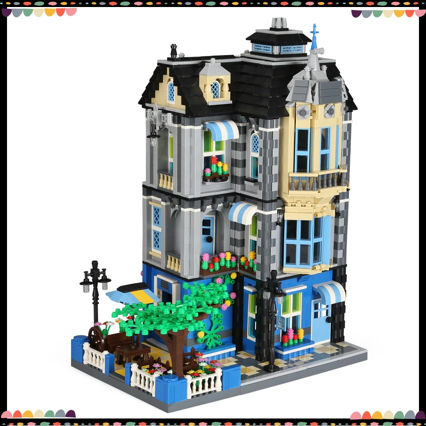 

Wange Building Blocks Street Series Large Big Model Building Garden Coffee Shop Bricks Toys Educational For Kids Children Gifts