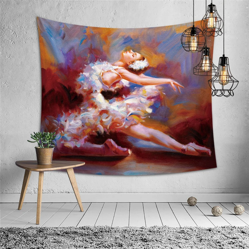 

Abstract Ballte Dancer Beach Blanket Mandala Wall Tapestry Yoga Decoration Mat on The Beach Wall Hanging Polyester Home Textile