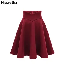 Hiawatha, высокая талия, плотная Шерстяная Юбка, Осень-зима, винно-красная, серая, черная, плиссированная повседневная юбка, женские юбки D1286