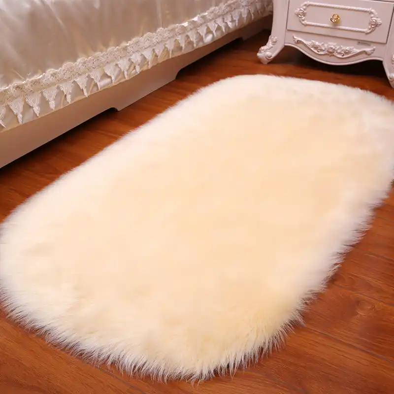 Detail Feedback Questions About White Grey Plush Faux Fur Fluffy White Grey Plush Faux Fur Fluffy Wool Oval Carpet Area Rug Living Room Bedroom Bedside Carpets