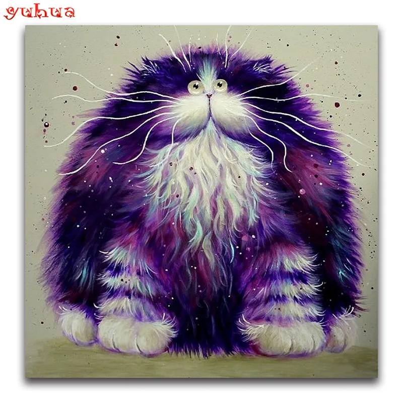 Purple cat little fat cat diamond painting diamond embroidery
