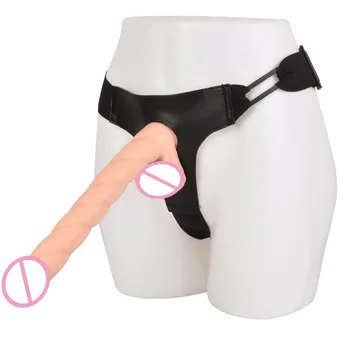 Long realistic dildo strapon harness panties lesbian strap on suction cup dildo soft penis strapless dildos for women sex toys 4