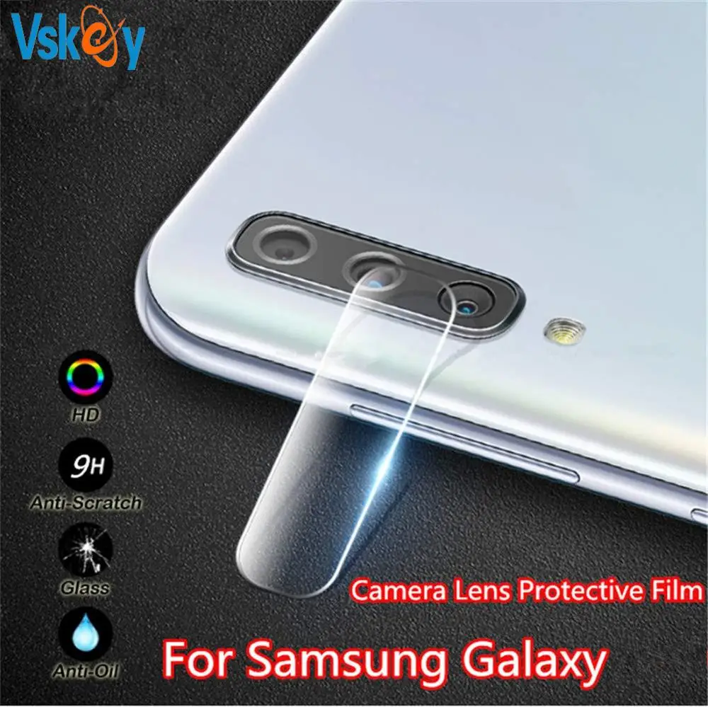 VSKEY 100 шт задняя камера объектив протектор для samsung Galaxy M10 M20 A30 A50 A7 A8 A6 Plus A9 Закаленное стекло Защитная пленка